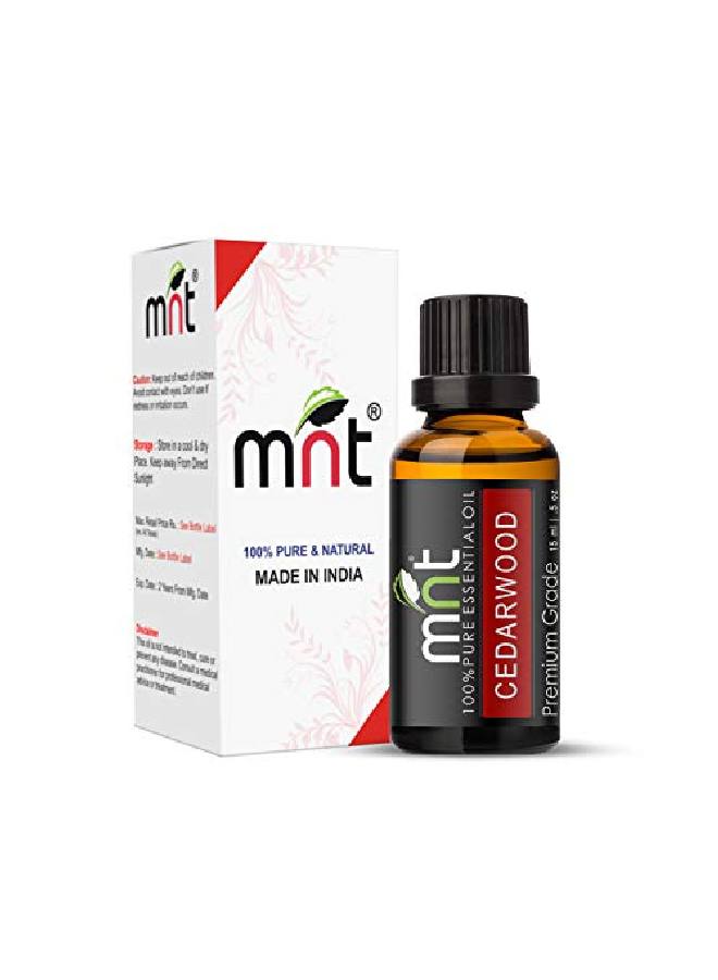 MNT Cedarwood Essential Oil 100% Pure l & Therapeutic Grade for Skin Hair & Aromatherapy (15ML) - Image 1