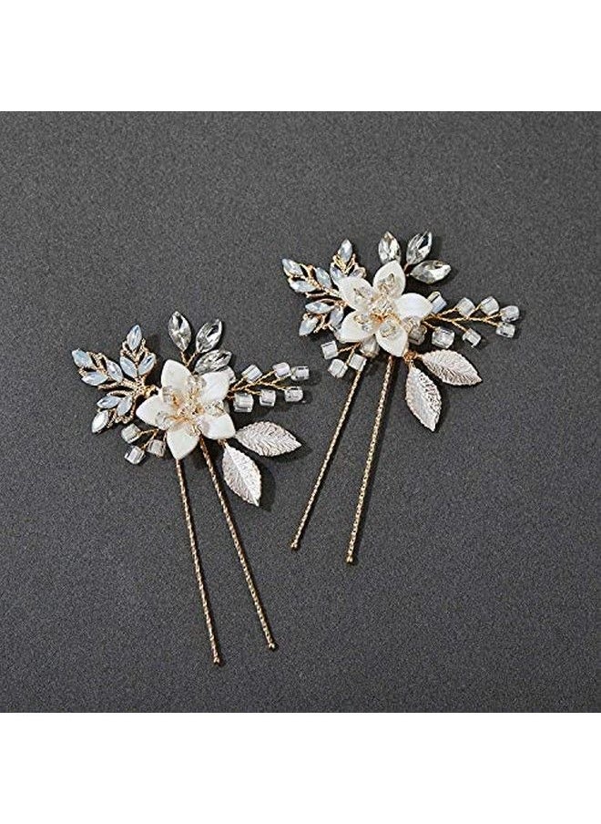 SWEETV Wedding Hair Pins For Brides Hair Accessories For WeddingHandmade Beaded Wedding Hair Pieces For Brides Bridesmaid  - Image 2