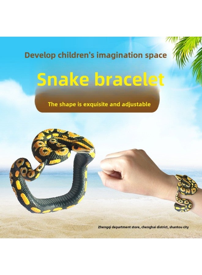 Artificial Animal Model Python Cobra Realistic Hand-painted Snake-shaped Bracelet Kidsren's Trick Toy-Color:Rattlesnake (OPP Bag)  - Image 2
