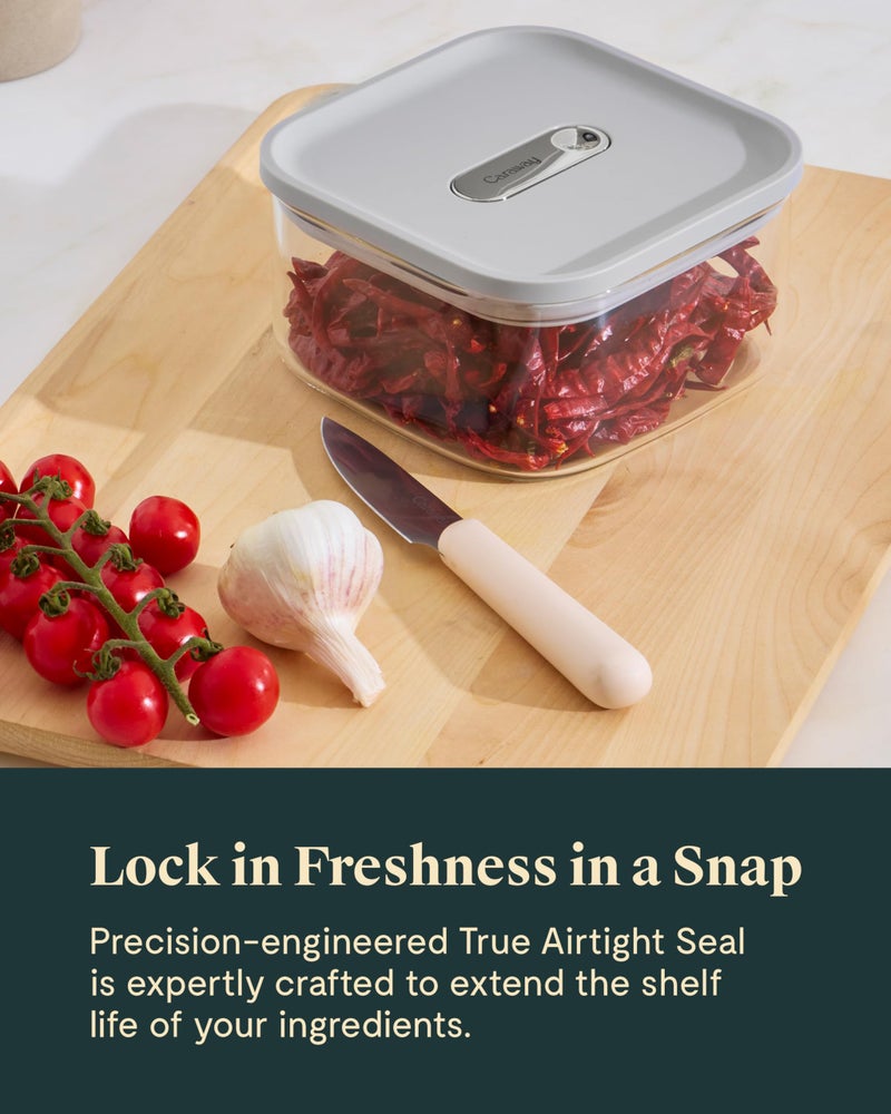 Caraway 1qt Glass Airtight Food Storage Container with Lid â€“ Non-Toxic, BPA-Free Kitchen Storage Container â€“ Stackable, Space-Saving Airtight Container for Dry Goods and More - Navy - Image 5