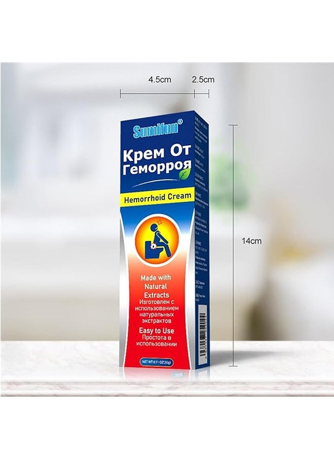 Sumifun - Natural Herbal Hemorrhoid Cream 20g, Fast Relief Hemorrhoid Cream, Soothing Spray, Internal and External Hemorrhoids Treatment Cream, Hemorrhoid and Fissure Ointment - Image 1