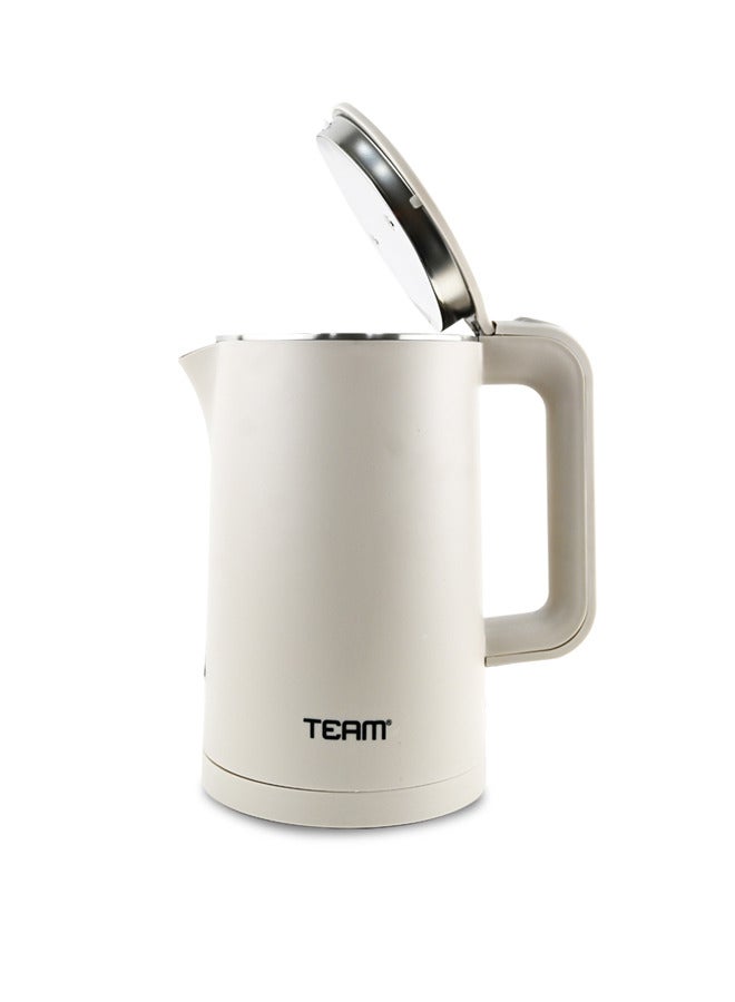 TEAM Electric Kettle, Double Wall Cool Touch Body, 1.8L Stainless Steel Seamless Inner Kettle Auto-Shut Off, Boil Dry Protection 360 Degree Rotational Base Kettle, Grey Color - Image 4