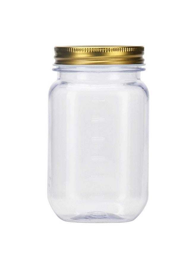 Novelinks novelinks 16 Ounce Plastic Jars with Gold Lids - Round Clear Containers Storage & Household Solutions - BPA Free (20 Pack)  - Image 2