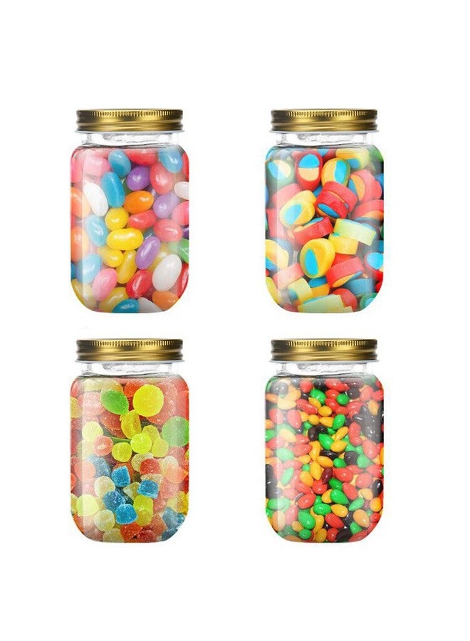 Novelinks novelinks 16 Ounce Plastic Jars with Gold Lids - Round Clear Containers Storage & Household Solutions - BPA Free (20 Pack)  - Image 5