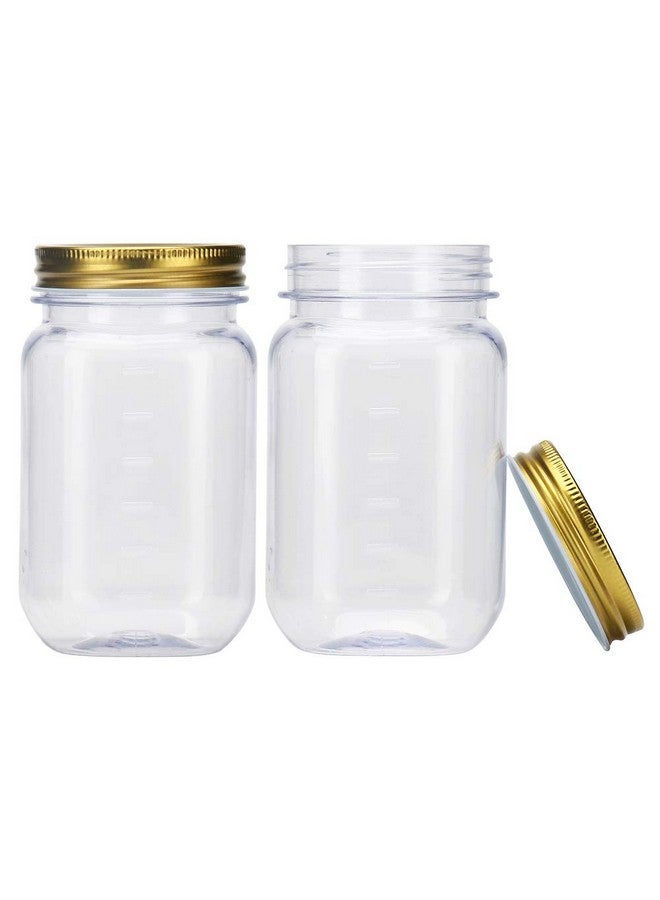 Novelinks novelinks 16 Ounce Plastic Jars with Gold Lids - Round Clear Containers Storage & Household Solutions - BPA Free (20 Pack)  - Image 4