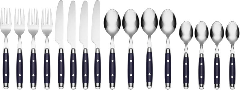 Cambridge Silversmiths, Blue, Jubilee Flatware, Service for 4, 16 Piece Set, Dorm Room Essentials, First Apartment - Image 2