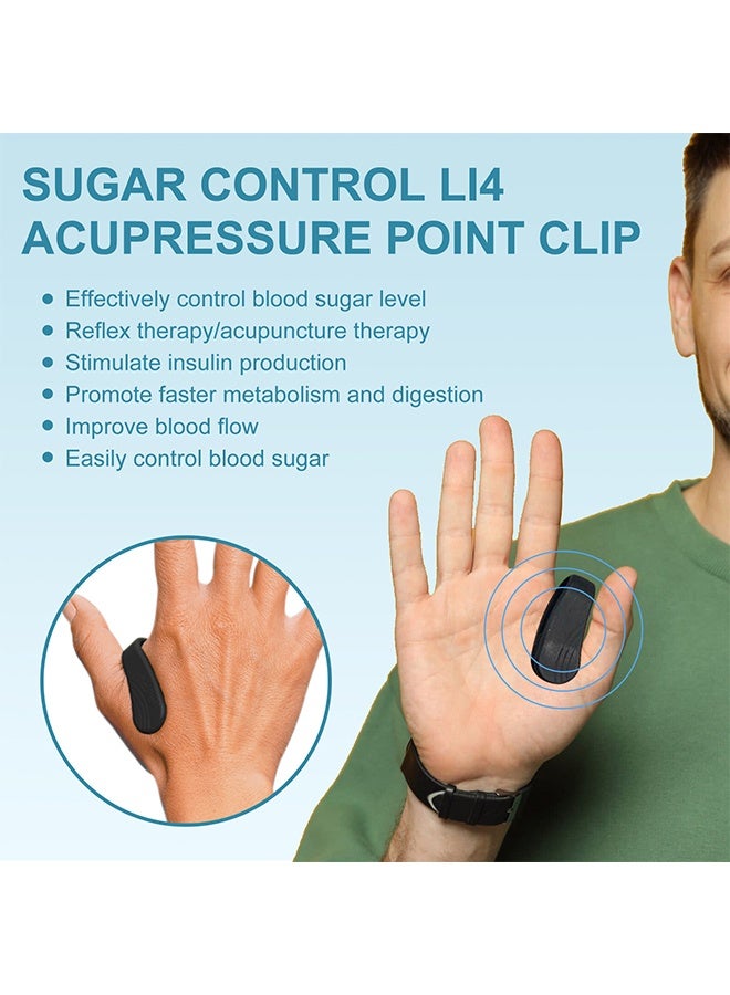 EELHOE Sugar Control LI4 Acupressure Point Clip, Acupressure Point Relaxation Clip For Headache Relief And Stress Alleviation, Flower-Shaped Wearable Hand Pressure Tool For LI4 Acupoint, Stress Alleviation, Pressure Point Clip - Image 2