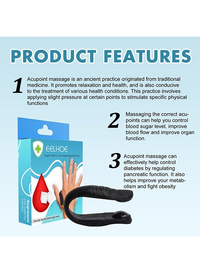 EELHOE Sugar Control LI4 Acupressure Point Clip, Acupressure Point Relaxation Clip For Headache Relief And Stress Alleviation, Flower-Shaped Wearable Hand Pressure Tool For LI4 Acupoint, Stress Alleviation, Pressure Point Clip - Image 3
