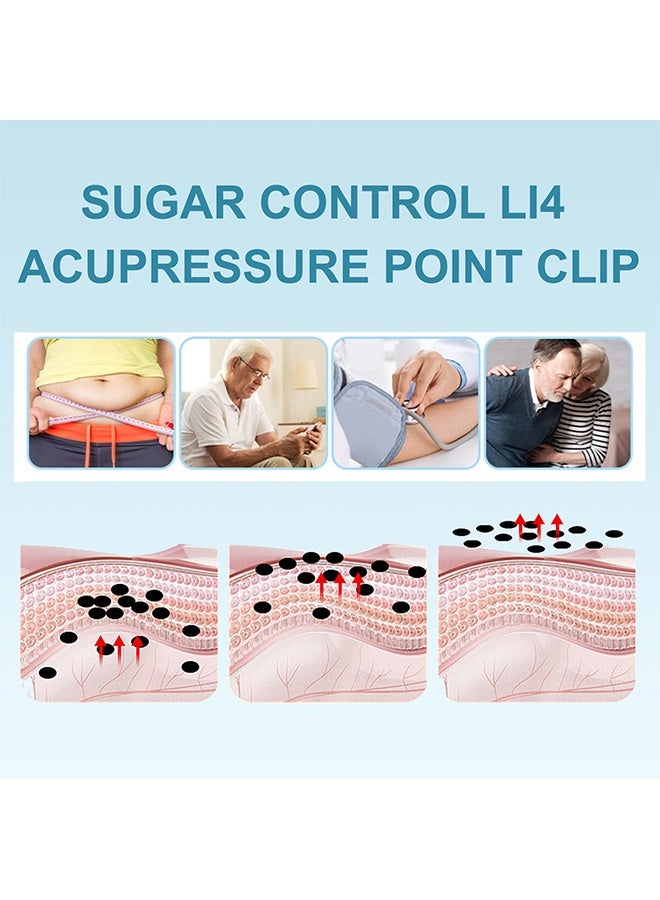 EELHOE Sugar Control LI4 Acupressure Point Clip, Acupressure Point Relaxation Clip For Headache Relief And Stress Alleviation, Flower-Shaped Wearable Hand Pressure Tool For LI4 Acupoint, Stress Alleviation, Pressure Point Clip - Image 4