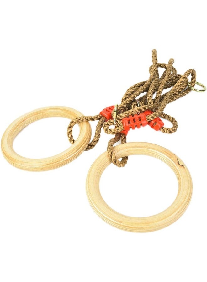 Rainbow Toys RBWTOYS Gymnastics Ring, Hanging Ring, Wooden, Strength Training, Gym Ring, Gymnastics, Home, Gym  - Image 2