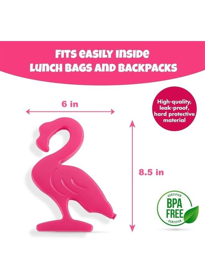 Eazy Kids Set of 4 Flamingo Reusable Hard Ice Packs for Lunch bags - Pink - Image 4