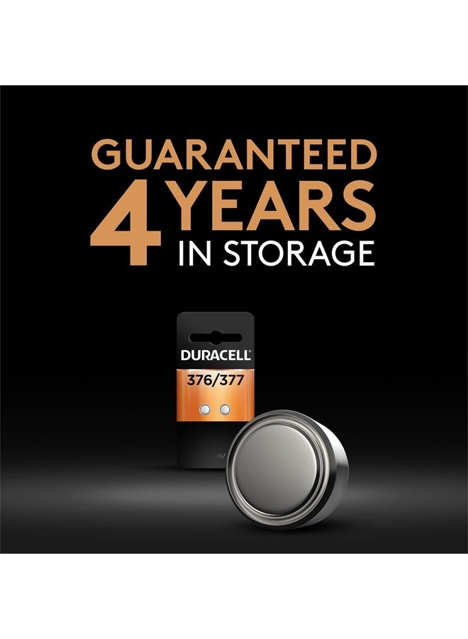 Duracell Duracell 376/377 Silver Oxide Button Battery, 2 Count Pack, 376/377 1.5 Volt Battery, Long-Lasting for Watches, Medical Devices, Calculators, and More  - Image 3