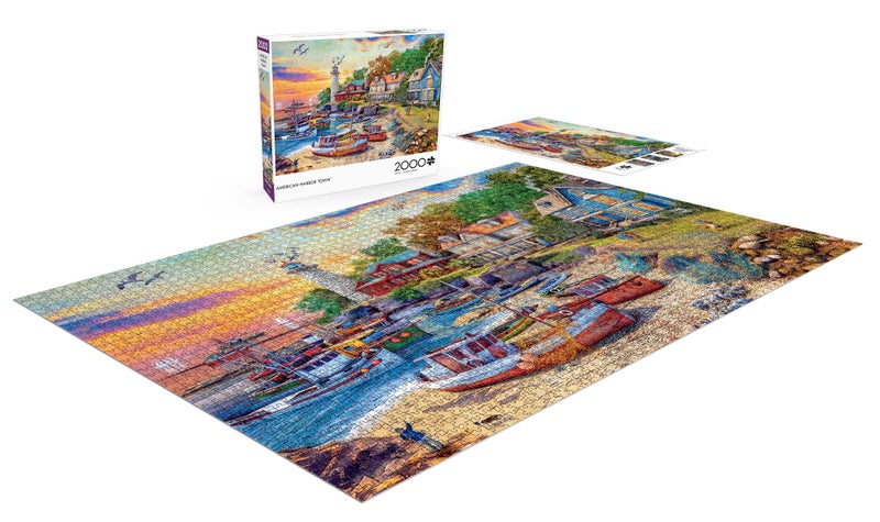 Buffalo Games - Dominic Davison - American Harbor Town - 2000 Piece Jigsaw Puzzle for Adults -Challenging Puzzle Perfect for Game Nights - Finished Size is 38.50 x 26.50 - Image 4