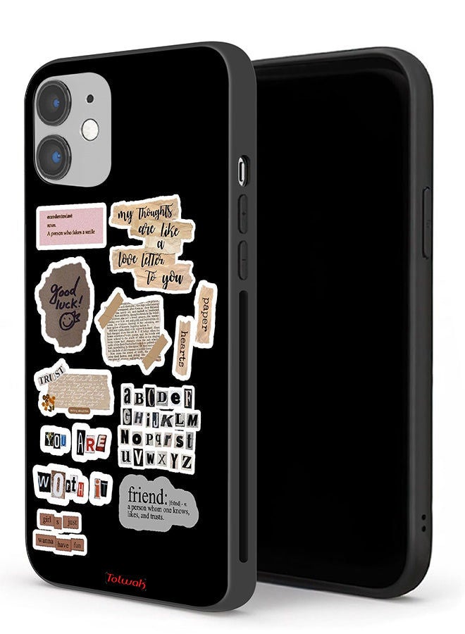 Tolwak Apple iPhone 12 mini Protective Case Good Luck Quotes Stickers - Image 1