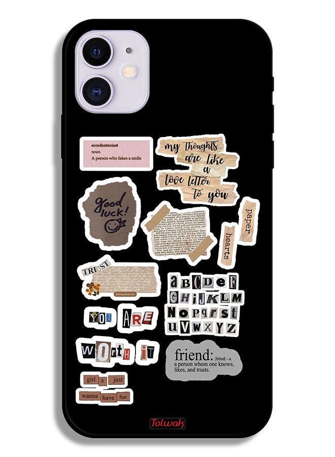 Tolwak Apple iPhone 12 mini Protective Case Good Luck Quotes Stickers - Image 2