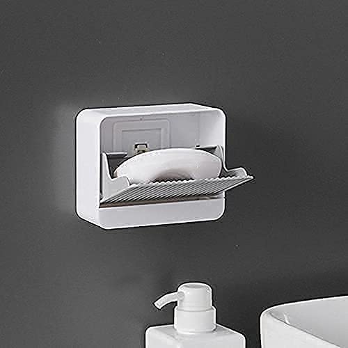 PRAMANTA Self Draining Soap Dish Holder/Soap Dish/Soap Tray/Soap Case/sabu dani/Soap Stand with lid Cover Accessories for Bathroom (1Pcs) - Image 2