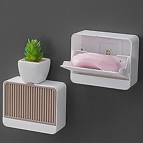 PRAMANTA Self Draining Soap Dish Holder/Soap Dish/Soap Tray/Soap Case/sabu dani/Soap Stand with lid Cover Accessories for Bathroom (1Pcs) - Image 3