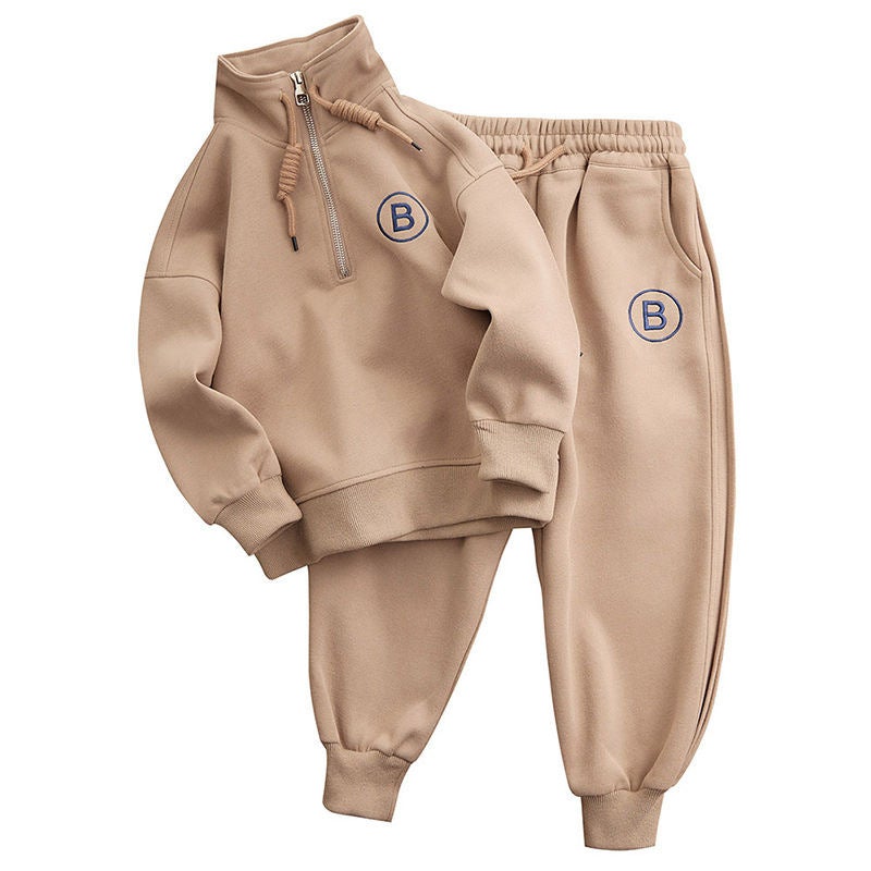Boys Stylish Autumn Winter Hoodie  Joggers Set 2023 Navy blue - Image 5