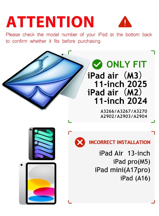 وايكيل واقي شاشة زجاج مقوى لجهاز iPad Air 11 بوصة (M3 2025 M2 2024) شفاف عالي الوضوح صلابة 9H مقاوم للخدش مناسب للاستخدام اليومي وحماية شاشة iPad A3266 A3267 A3270 A2902 A2903 A2904 - Image 2