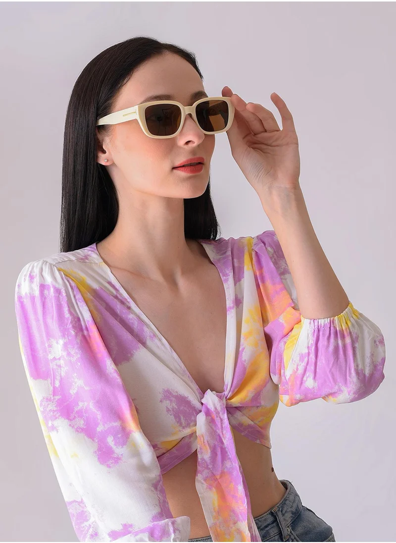 Haute Sauce Brown Lens Brown Rectangle Sunglasses