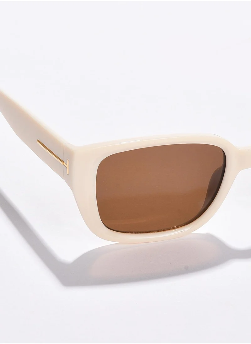 Haute Sauce Brown Lens Brown Rectangle Sunglasses