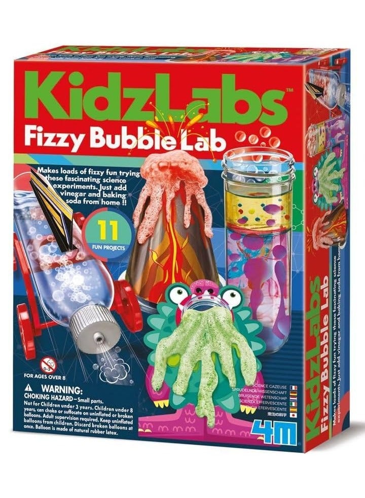 4M KidzLabs Fizzy Bubble Lab – Create Colorful Fizzing Reactions with Safe Kitchen Chemistry | STEM Science Kit for Kids Ages 8+ | 00-03454 - Image 1