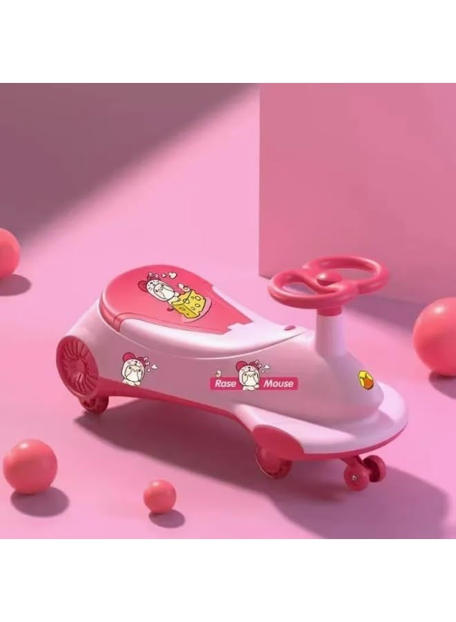 GOLD MANTIS Kids Wiggle Car Ride-On Toy – Assorted Color Push & Go Swing Car with Steering Wheel, Silent Wheels, Sturdy Frame, No Batteries or Pedals – Indoor Outdoor Ride On Toy for Boys & Girls - Image 2