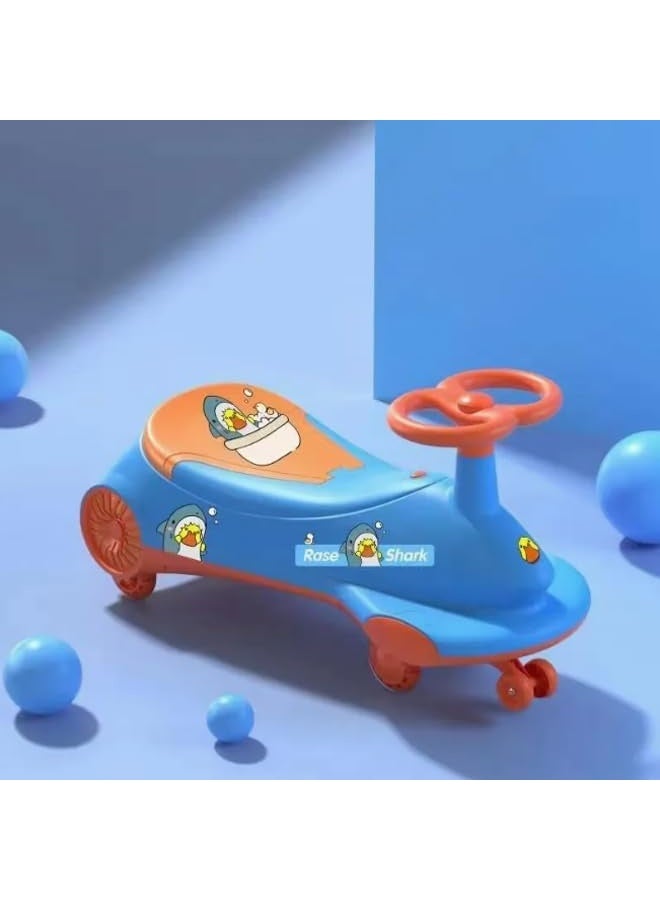 GOLD MANTIS Kids Wiggle Car Ride-On Toy – Assorted Color Push & Go Swing Car with Steering Wheel, Silent Wheels, Sturdy Frame, No Batteries or Pedals – Indoor Outdoor Ride On Toy for Boys & Girls - Image 3