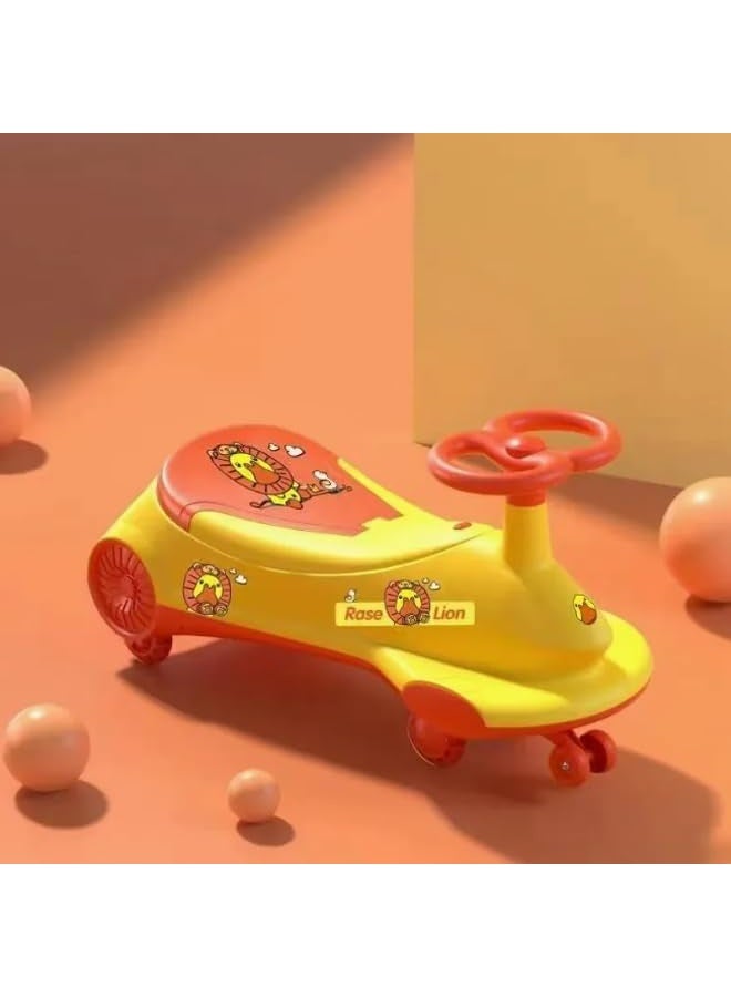 GOLD MANTIS Kids Wiggle Car Ride-On Toy – Assorted Color Push & Go Swing Car with Steering Wheel, Silent Wheels, Sturdy Frame, No Batteries or Pedals – Indoor Outdoor Ride On Toy for Boys & Girls - Image 1