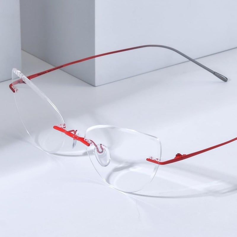 FONEX Titanium Glasses Frame,Rimless Frameless Optical Eyewear Eyeglasses for Men and Women F85634 - Image 2