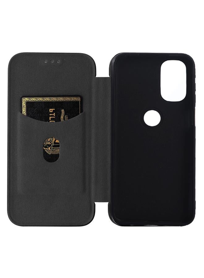 إيروريكس جراب لهاتف Motorola Moto G31 / G41 مصنوع من الجلد المرن المتين مع نسيج من ألياف الكربون - Image 5