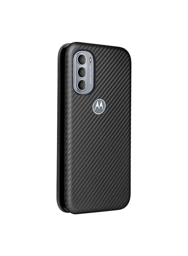 إيروريكس جراب لهاتف Motorola Moto G31 / G41 مصنوع من الجلد المرن المتين مع نسيج من ألياف الكربون - Image 3