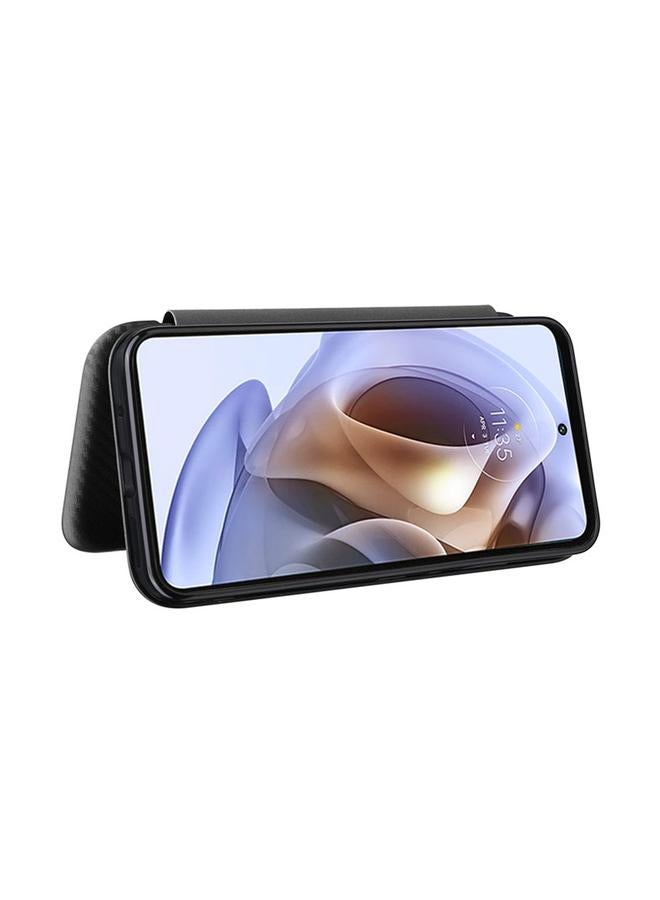 إيروريكس جراب لهاتف Motorola Moto G31 / G41 مصنوع من الجلد المرن المتين مع نسيج من ألياف الكربون - Image 4