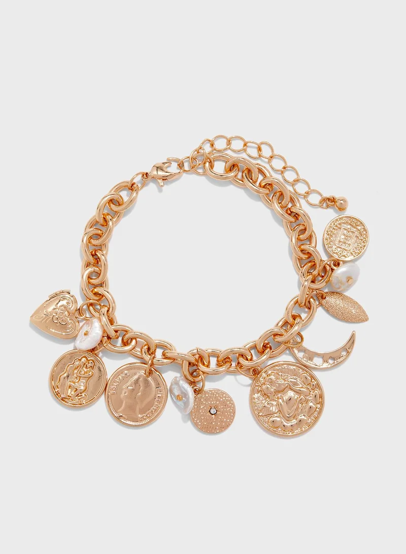 FOREVER 21 Cupid Pendant Charm Bracelet