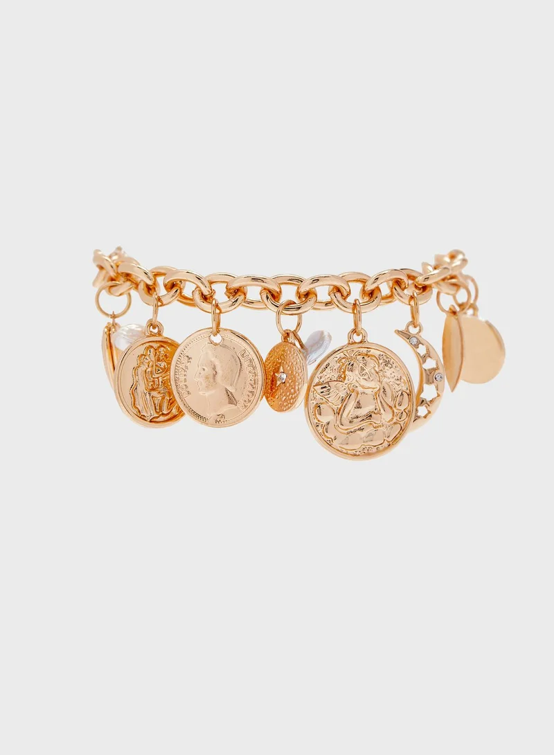 FOREVER 21 Cupid Pendant Charm Bracelet