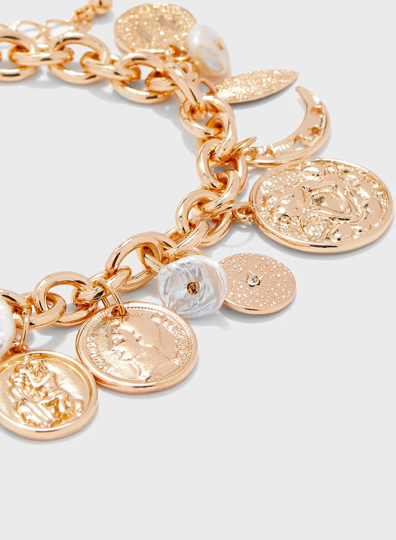 FOREVER 21 Cupid Pendant Charm Bracelet