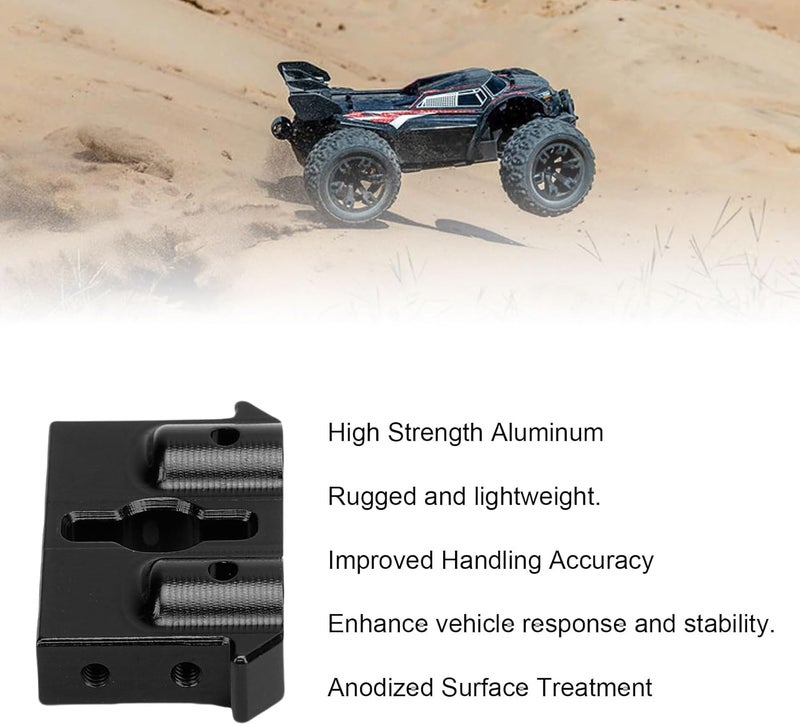 SUNGOOYUE RC Front Bumper Mount, Aluminum Anodized Replacement for Redcat 1/18 Scale Crawler Upgrade with Improved Steering Stability and Enhanced Linkage (Black) - Image 3