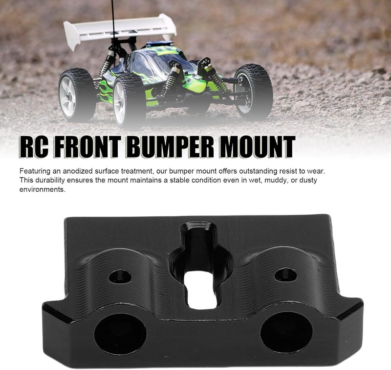 SUNGOOYUE RC Front Bumper Mount, Aluminum Anodized Replacement for Redcat 1/18 Scale Crawler Upgrade with Improved Steering Stability and Enhanced Linkage (Black) - Image 2