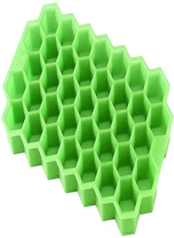 Birud Flexible Silicon Honeycomb Shape Ice Cube Mould Chocolate Cake Maker Tray-37 Cavities Mold with Cover - Image 1