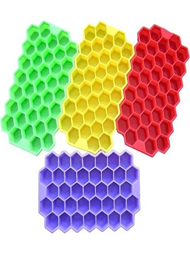 Birud Flexible Silicon Honeycomb Shape Ice Cube Mould Chocolate Cake Maker Tray-37 Cavities Mold with Cover - Image 2