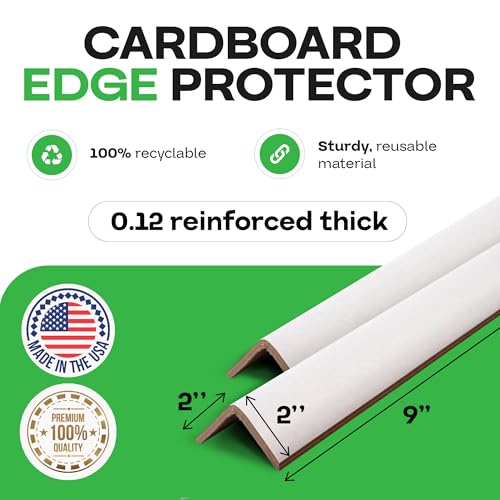 IDL Packaging - CEP-9-M Cardboard Edge Protector 2" x 2" x 9", Pack of 50 – White Kraft Cardboard Corner Protectors for Shipping – V-Board Reinforced Pallet Edge Protector - Image 2