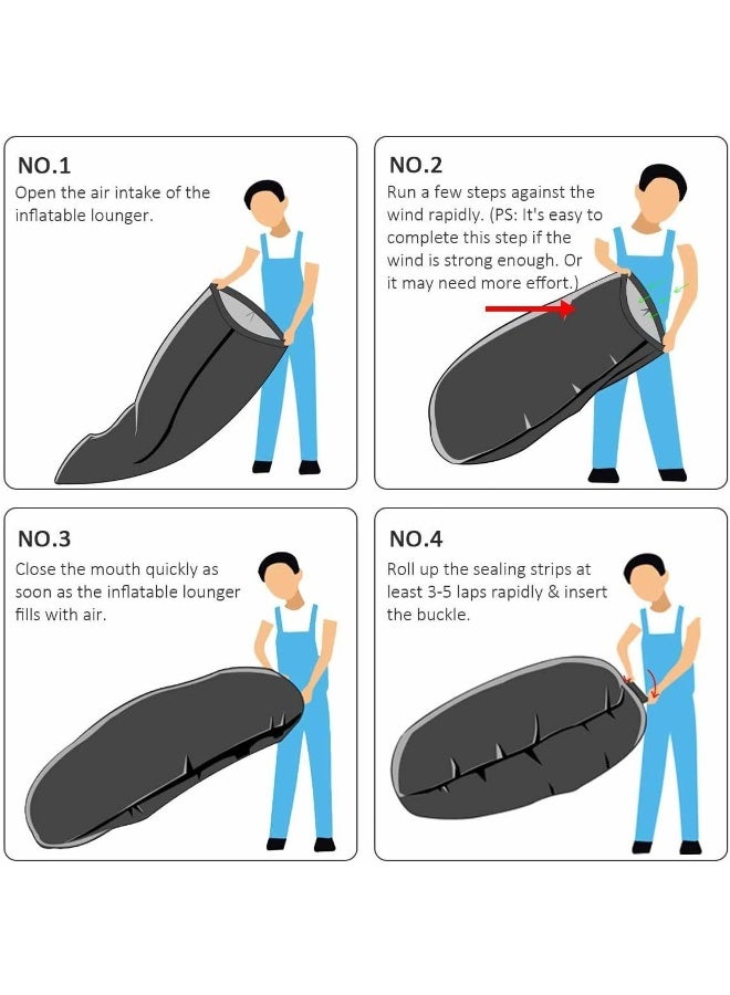 Large Inflatable Air Sofa Lounger, Waterproof Portable Camping Couch with Carry Bag, Green - Image 3