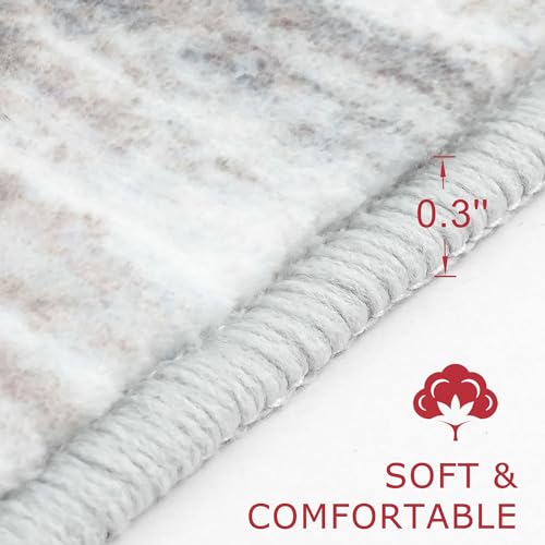 KOZYFLY Modern Abstract Kitchen Runner Rug, 2x6 Washable Rug Runner Non-Slip Soft Striped Hallway Runner Rugs, Beige Print Carpet Runner for Entryway Bathroom Laundry Room Foyer - Image 5