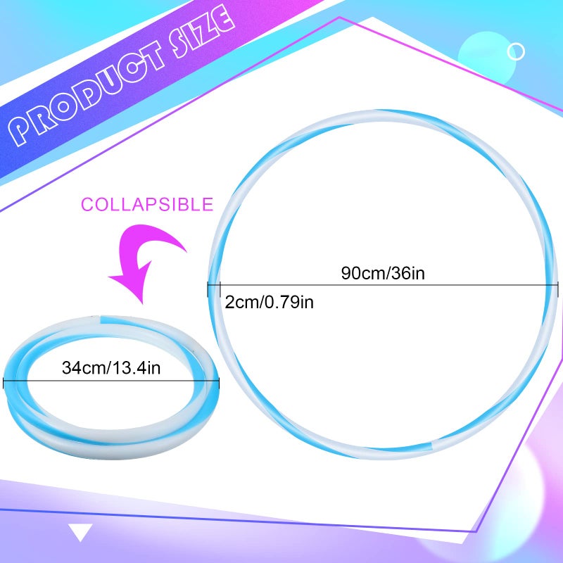 Jerify 1 Pcs 4 Pack LED Hoop Light up LED Glowing Lights Fitness Exercise Hoops 10 Color Changing Exercise Glowing Hoop for Halloween Party Favors Dance Dark Fitness (36 Inch) - Image 4