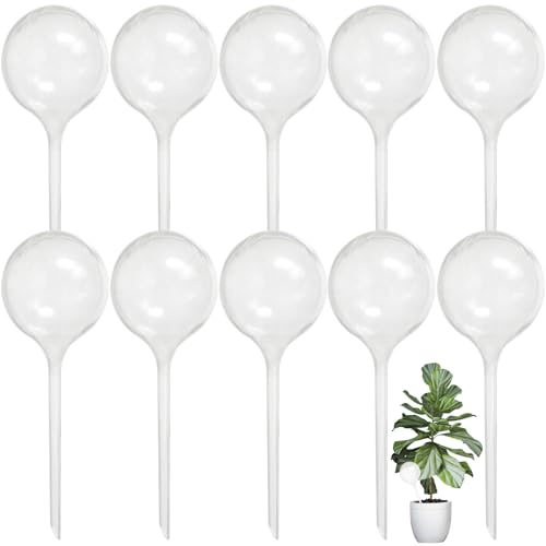 Jgalnim 10 PCS Large Clear Plastic Watering Globes,Plant Self-Watering Bulbs,Flower Automatic Water Device,Garden Waterer for Plant Indoor Outdoor Plants Flowers - Image 1