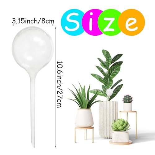 Jgalnim 10 PCS Large Clear Plastic Watering Globes,Plant Self-Watering Bulbs,Flower Automatic Water Device,Garden Waterer for Plant Indoor Outdoor Plants Flowers - Image 2