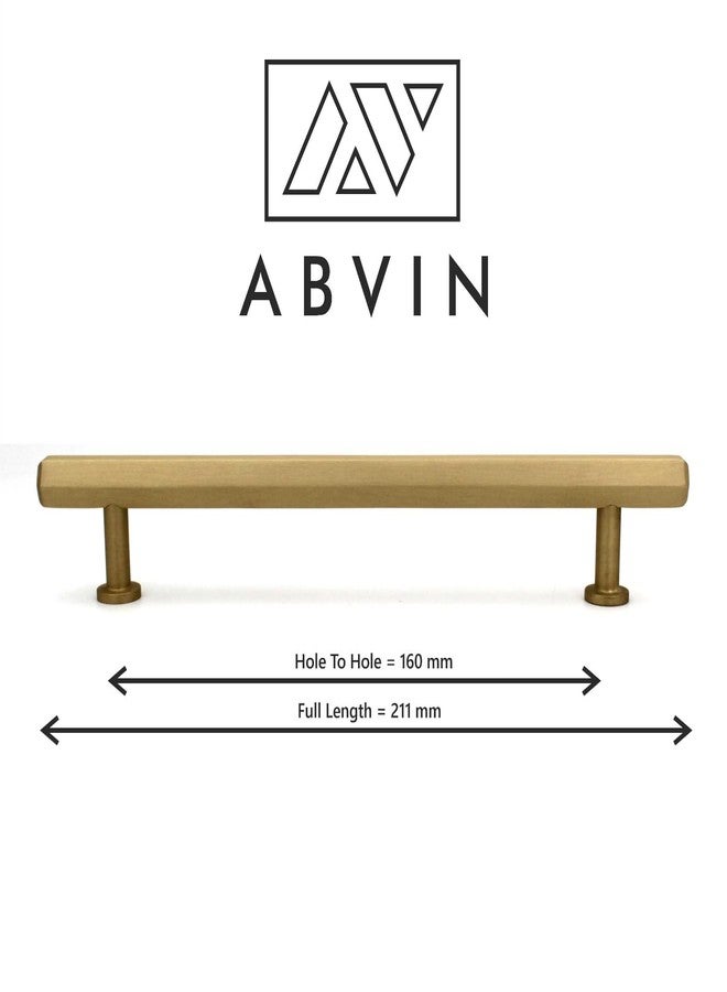 ABVIN مقبض سحب خزانة ABVIN الممتاز من النحاس الصلب - لمسة نهائية ذهبية غير لامعة أنيقة | تصميم سداسي حديث، أدوات أدراج وأثاث للمطابخ والخزائن وخزائن الملابس (تصميم مقبض كوبي) - Image 3