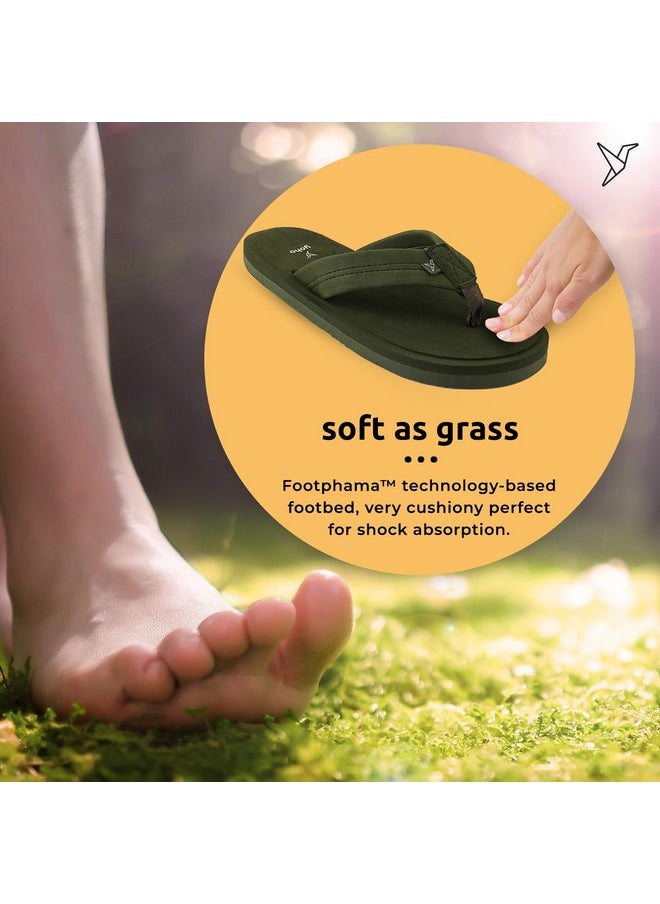 YOHO YOHO Bubble Men Olive soft slippers | comfortable and stylish flip flop slippers for Men in exciting colors | Daily Use| Lightweight | Anti Skid Chappal | Bubbles Size- 11  - Image 3
