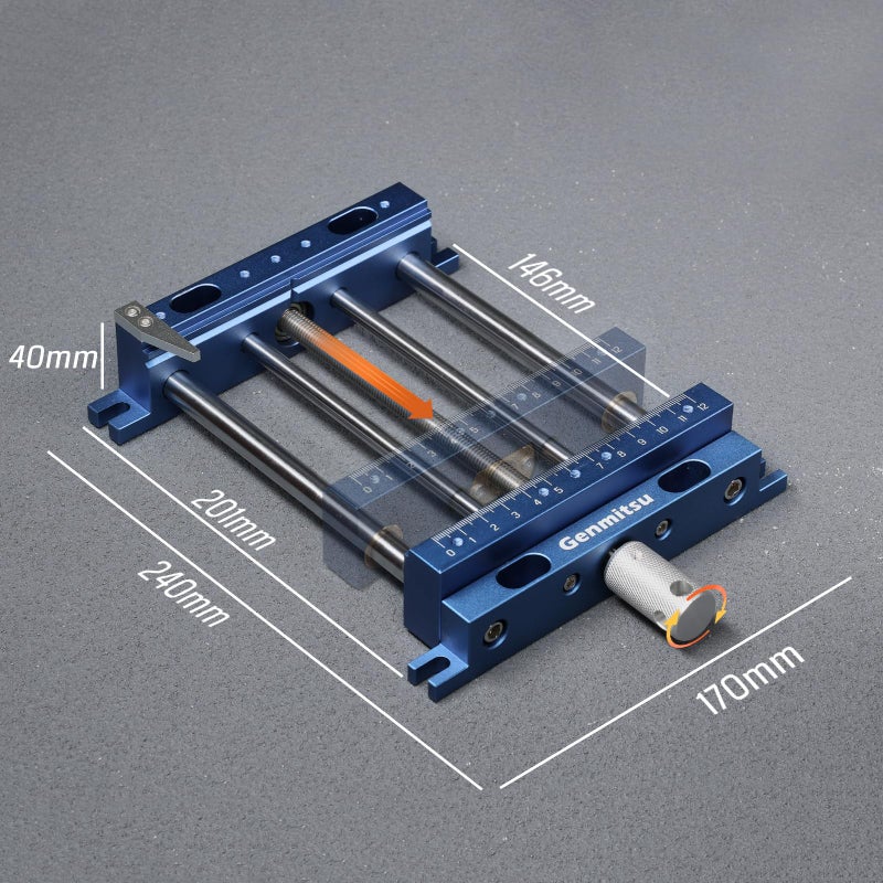 Genmitsu Upgrade Aluminum Bench Vise Clamp, High-Precision CNC Router Clamp for Unique Shaped Woodworking & Metalworking Milling Project, Size 23.8 x 16.8 x 4.1cm, Clamping Range 0-14.5cm - Image 3