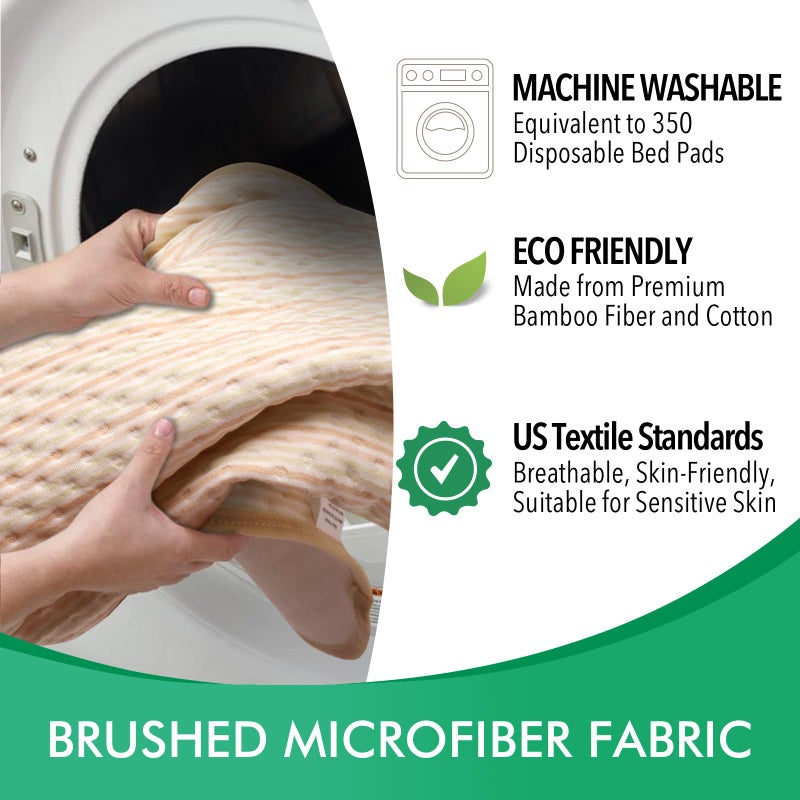 Kelisiting King Size Bed Pads for Incontinence Washable Waterproof, 71" x 59" (Pack of 1) - Reusable Extra Large Colored Cotton Pee Pads for Adults, Elderly, Pet, 4-Layer Underpads for Sofa,Furniture -KELISITING - Image 4